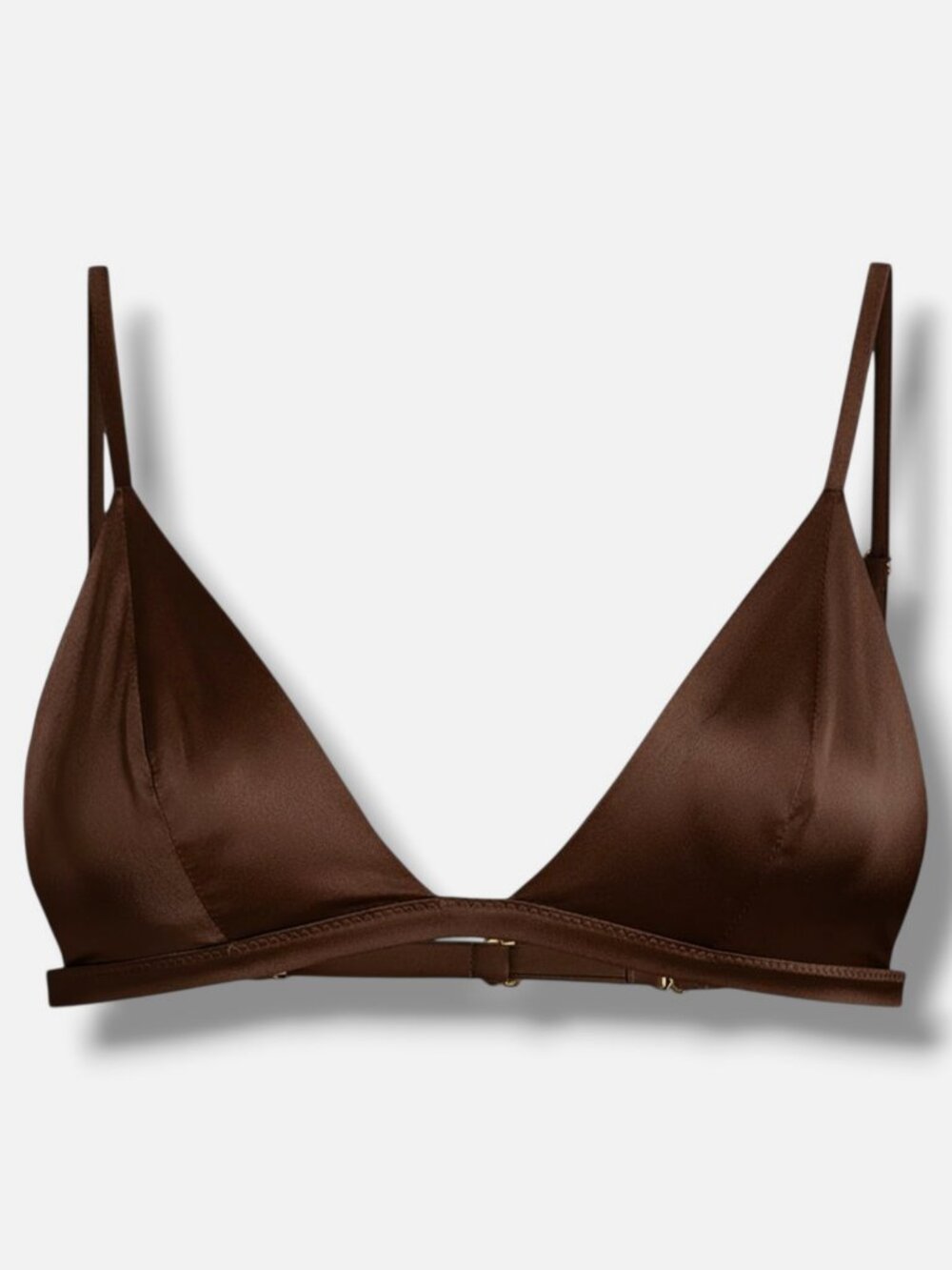 Kiki De Montparnasse Women's Brown Silk Satin Tous Les Jours Bra Size M